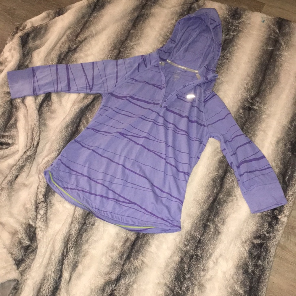 Nike Dri Fit Purple Workout Shirt Hoodie M NWOT